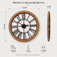 Verona Oversized Roman Wall Clock – Natural Rattan & Black Iron Wall Art Clock 76.5cm