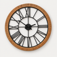 Verona Oversized Roman Wall Clock – Natural Rattan & Black Iron Wall Art Clock 76.5cm