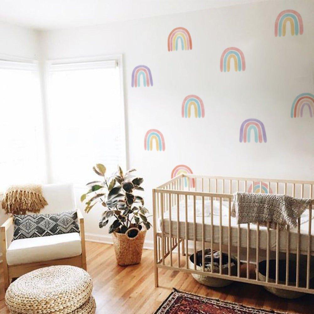 10 Pcs Multi-Watercolour Rainbow Wall Stickers - artwallmelbourne