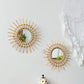 2 Pcs Set - Round Handmade Rattan Wall Mirrors - artwallmelbourne
