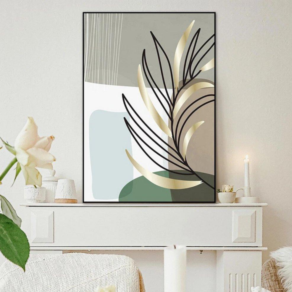 2 Piece Bohemian Leaf Abstract Framed Wall Art - Fansee Australia