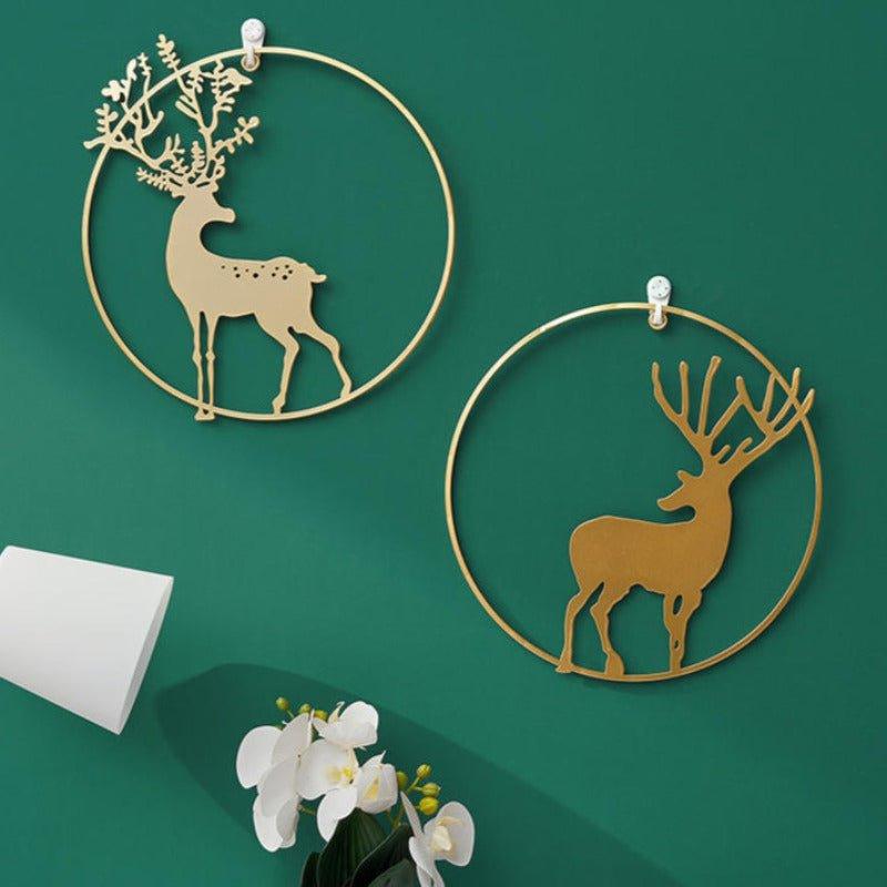3 Pcs Set Curated Metal Deer Wall Hanging Wall Arts - Fansee Australia