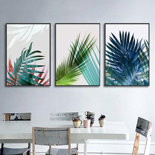 Watercolor Leaves Wall Art Canvas Painting Green Style Plant Nordic Posters and Prints Decorative Picture Modern Home Decoration - Fansee Australia