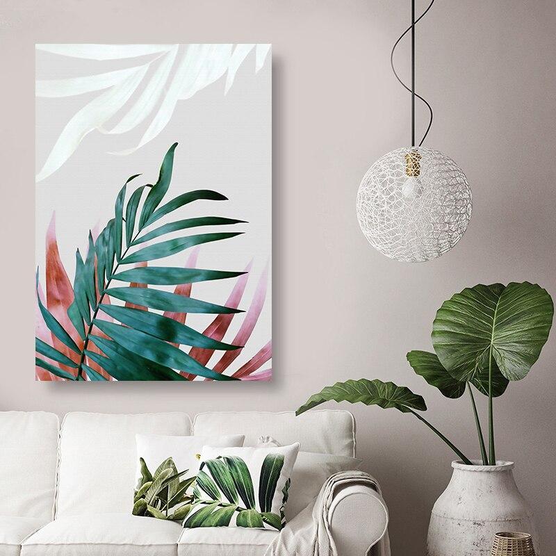 Watercolor Leaves Wall Art Canvas Painting Green Style Plant Nordic Posters and Prints Decorative Picture Modern Home Decoration - Fansee Australia