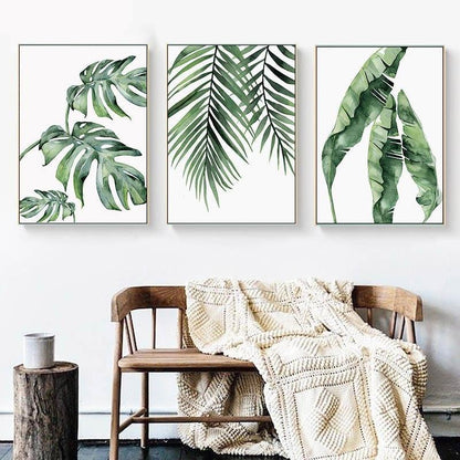 Watercolor Leaves Wall Art Canvas Prints (60x80cm) - Fansee Australia