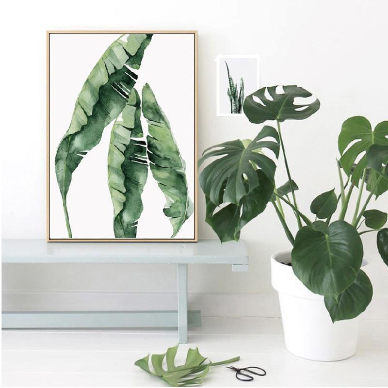 Watercolor Leaves Wall Art Canvas Prints (60x80cm) - Fansee Australia