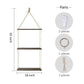 3 Tiers Rustic Wood Jute Rope Wall Hanging Floating Shelf - Fansee Australia