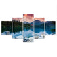 5 Panels Alpine Forest Lake Framed Canvas Prints - Fansee Australia