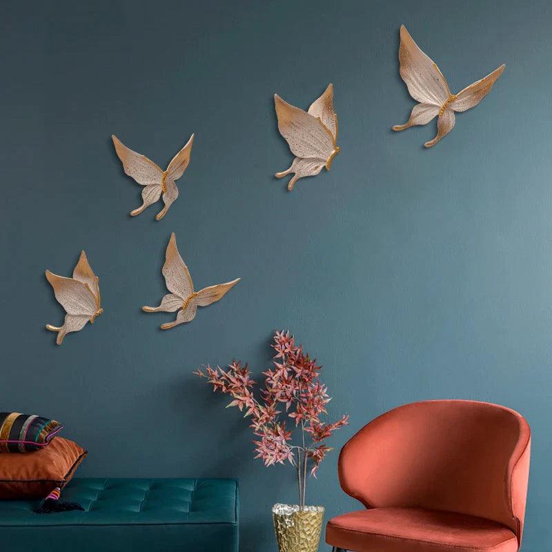 5 Pcs Set Handcrafted Magnificent Butterfly Wall Art - artwallmelbourne