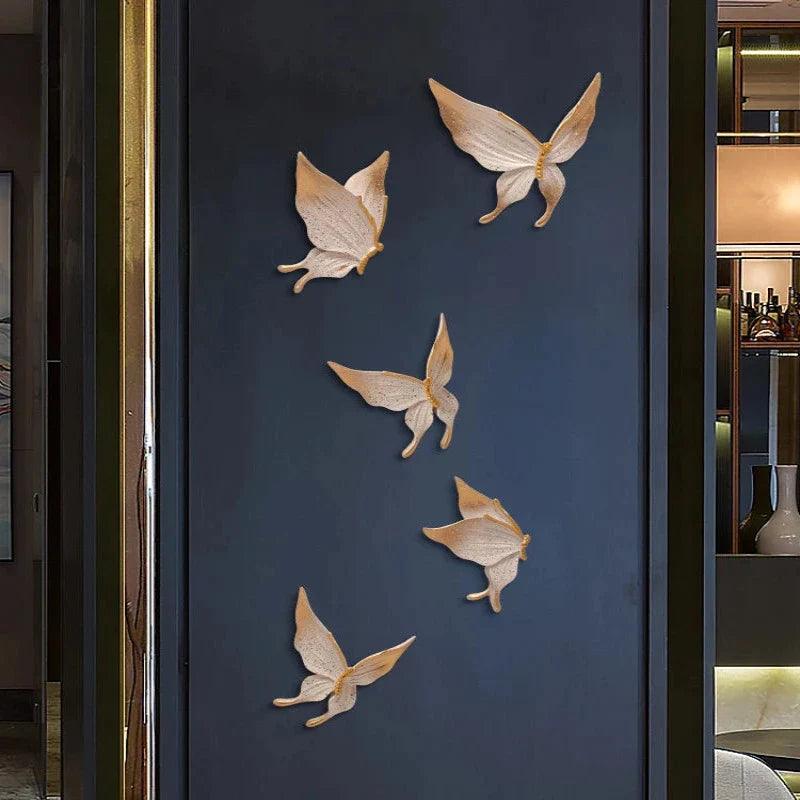 5 Pcs Set Handcrafted Magnificent Butterfly Wall Art - artwallmelbourne