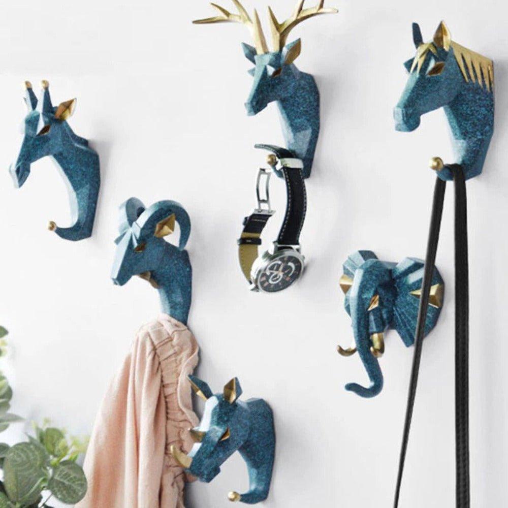 6 Pcs Set Animals Head Wall Hooks - Fansee Australia