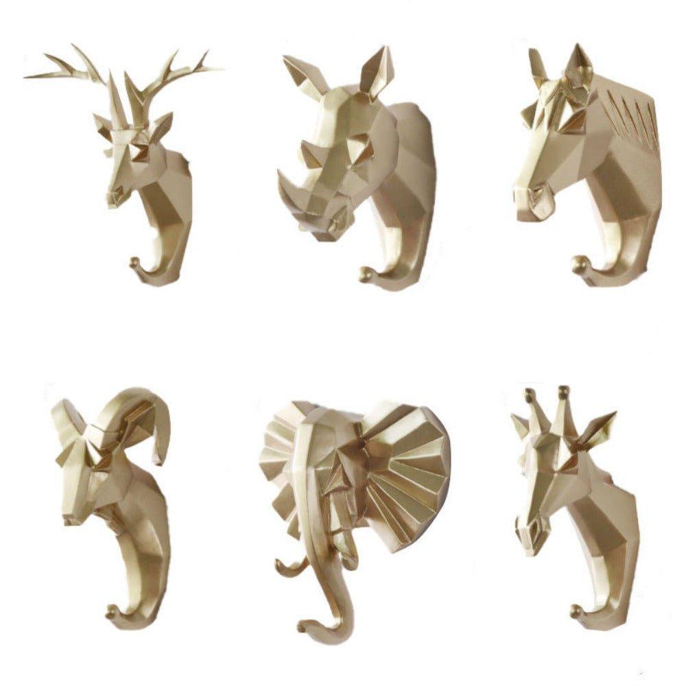6 Pcs Set Animals Head Wall Hooks - Fansee Australia