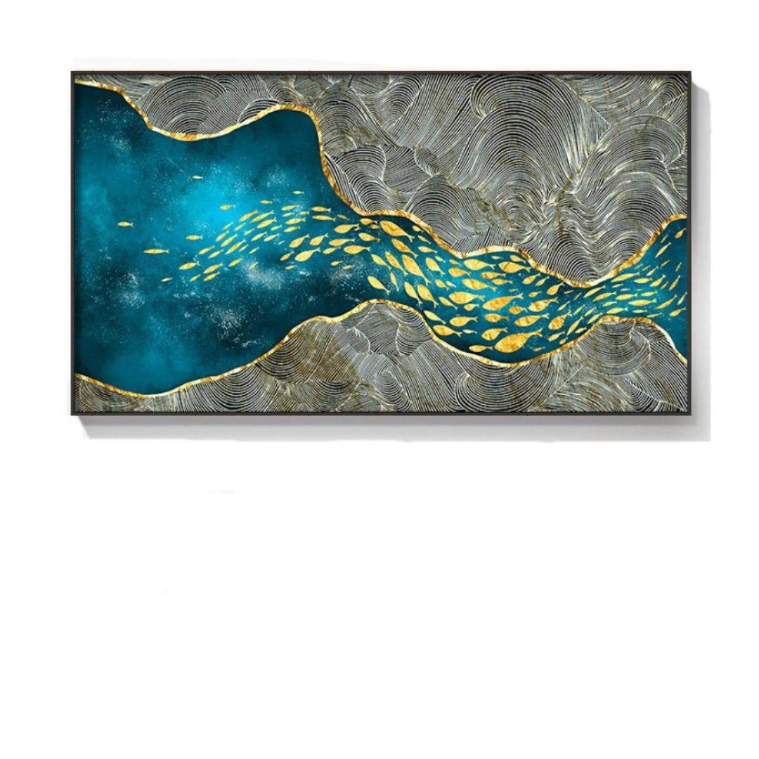 70x122cm Golden Fish Canvas Prints - artwallmelbourne