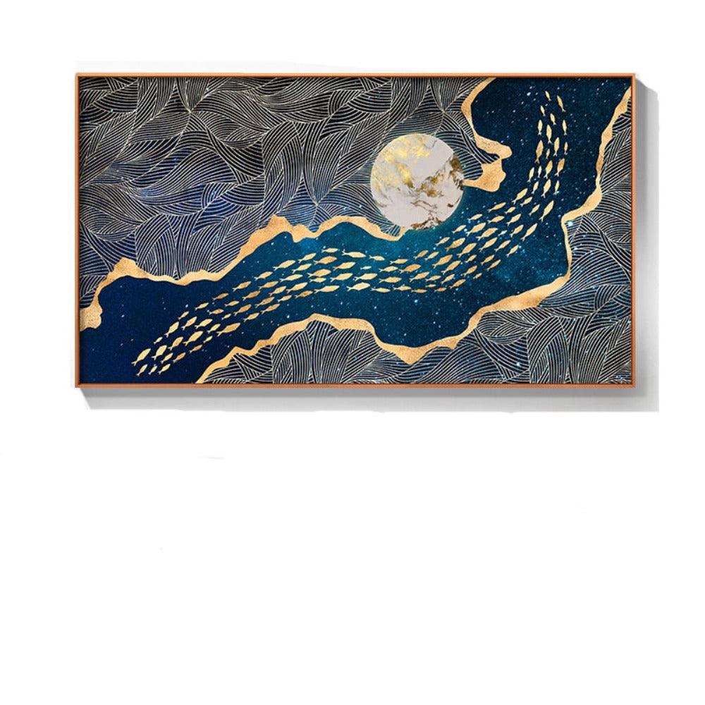 70x122cm Golden Fish Canvas Prints - artwallmelbourne
