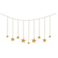 9Pcs Wood Gold Star Garland Wall Decoration Set - Fansee Australia