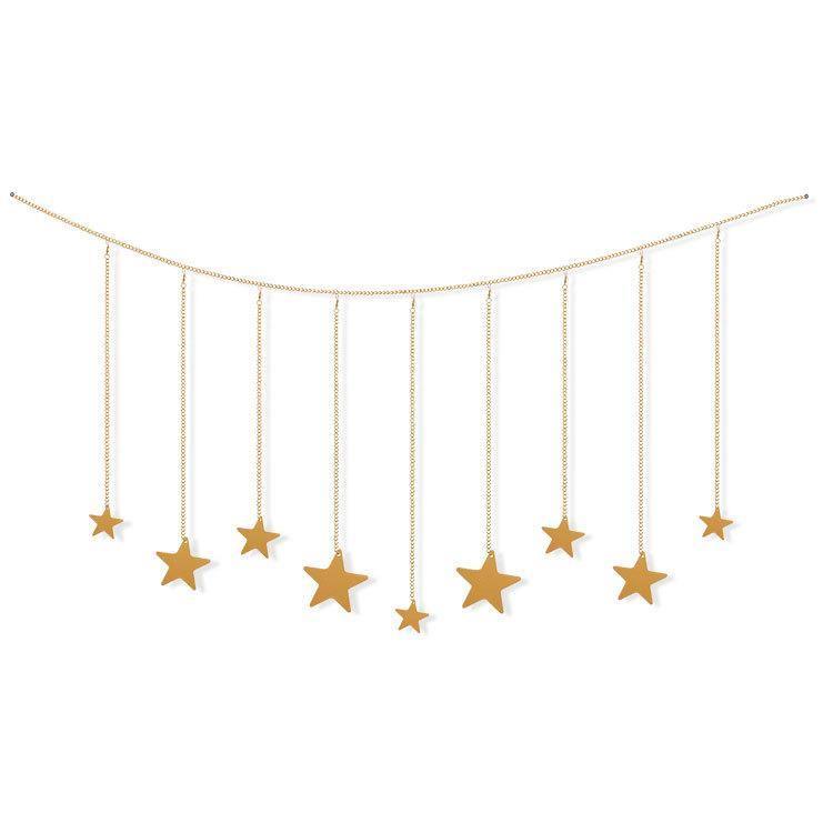 9Pcs Wood Gold Star Garland Wall Decoration Set - Fansee Australia