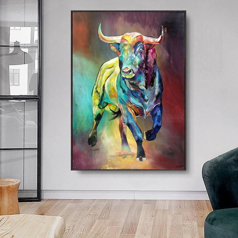 70x90cm Abstract Art Bull Canvas Print | Canvas Prints - Wall Art ...