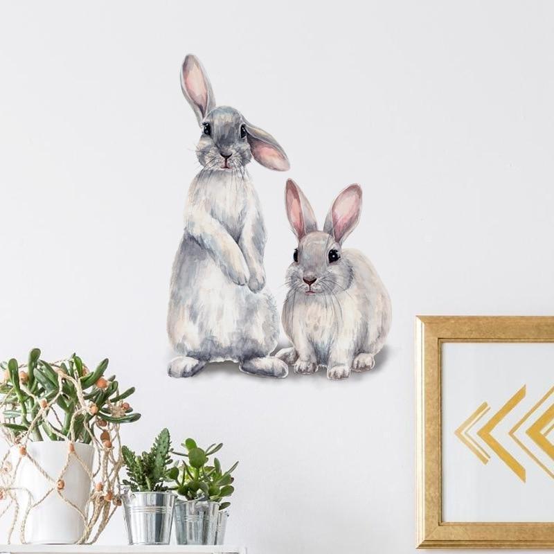 Adorable Two Bunny Rabbits Wall Stickers | Wall Stickers Australia ...