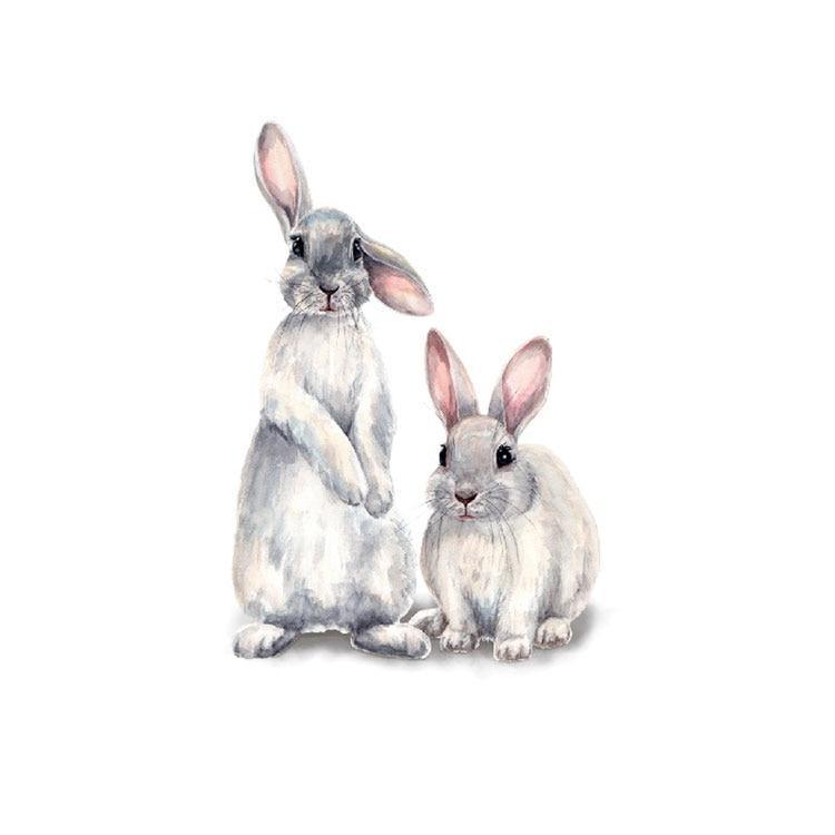 Lovable Two Bunny Rabbits Wall Stickers - Fansee Australia