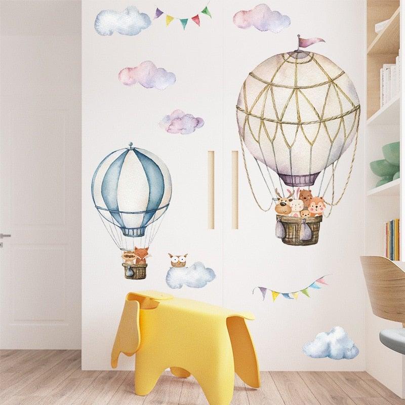 Hot Air Balloon Flight Kids Room Wall Decals - Fansee Australia