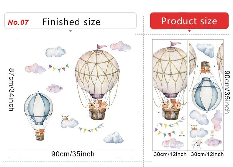 Hot Air Balloon Flight Kids Room Wall Decals - Fansee Australia