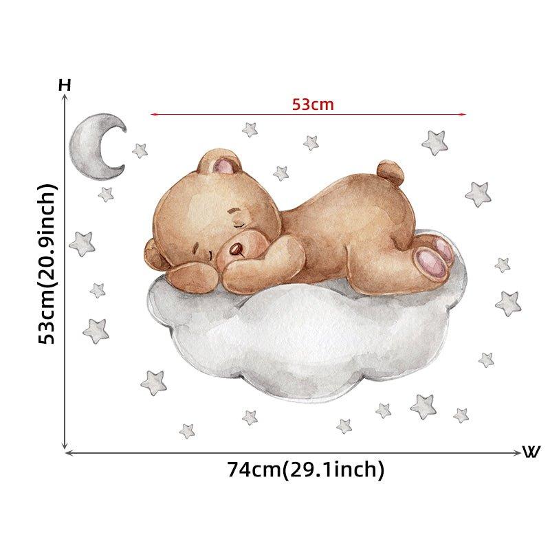 Bear Sleeping On Cloud Wall Stickers - Fansee Australia