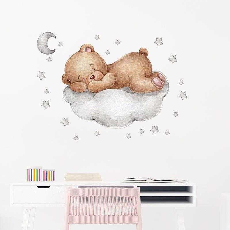 Bear Sleeping On Cloud Wall Stickers - Fansee Australia