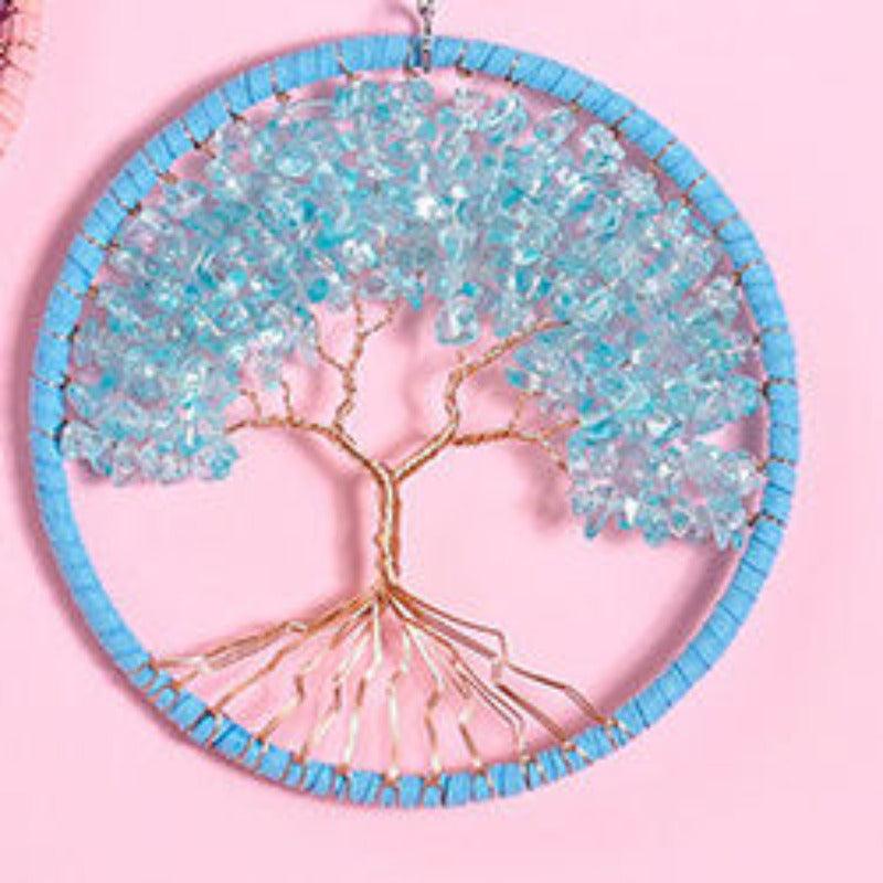 Beautiful Handmade Crystal Stone Tree Wall Hanging - artwallmelbourne