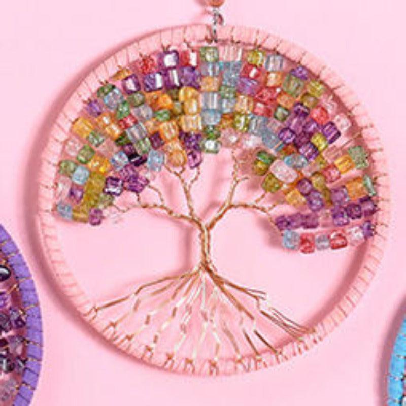 Beautiful Handmade Crystal Stone Tree Wall Hanging - artwallmelbourne