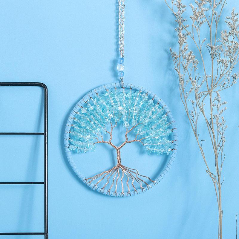 Beautiful Handmade Crystal Stone Tree Wall Hanging - artwallmelbourne