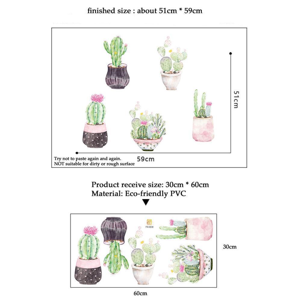 Beautiful Cactus Potted Wall Stickers - Fansee Australia