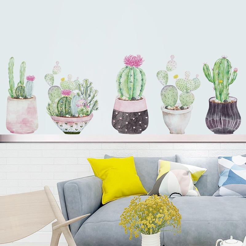 Beautiful Cactus Potted Wall Stickers - Fansee Australia