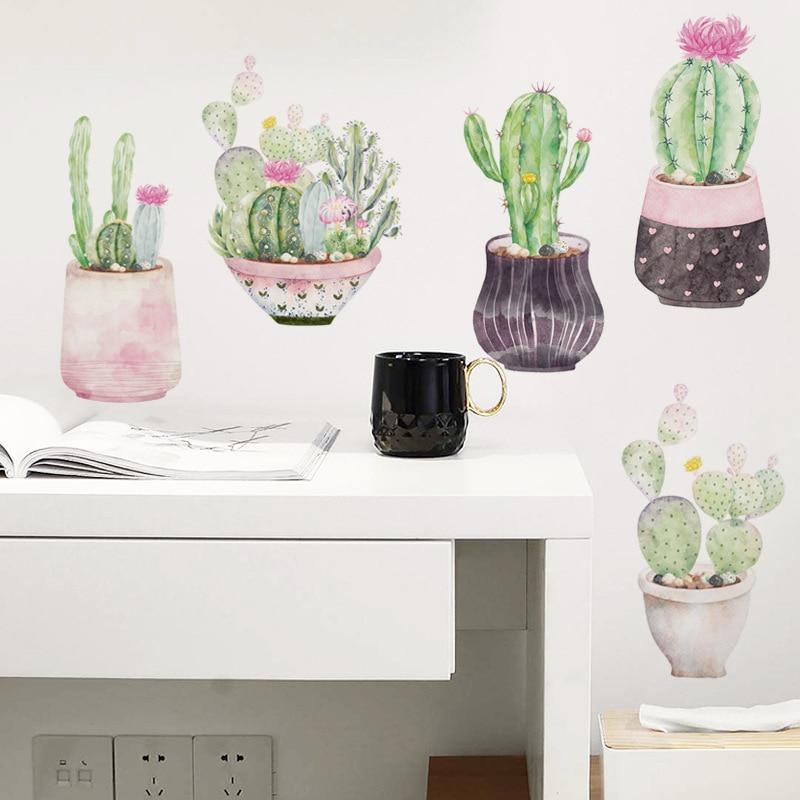 Beautiful Cactus Potted Wall Stickers - Fansee Australia