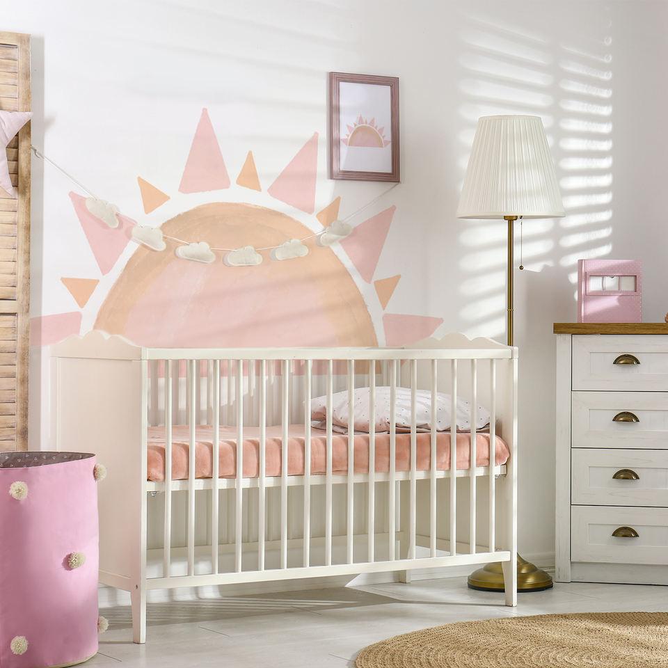 Beautiful Watercolour Pink Half Sun Removable Wall Sticker - artwallmelbourne