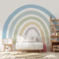 Extra Large Fabric Ocean Blue Watercolour Rainbow Wall Sticker - Fansee Australia