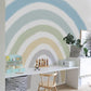 Extra Large Fabric Ocean Blue Watercolour Rainbow Wall Sticker - Fansee Australia