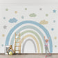 Extra Large Fabric Ocean Blue Watercolour Rainbow Wall Sticker - Fansee Australia