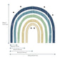 Extra Large Watercolour Blue Rainbow Fabric Wall Sticker - Fansee Australia
