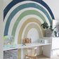Extra Large Watercolour Blue Rainbow Fabric Wall Sticker - Fansee Australia