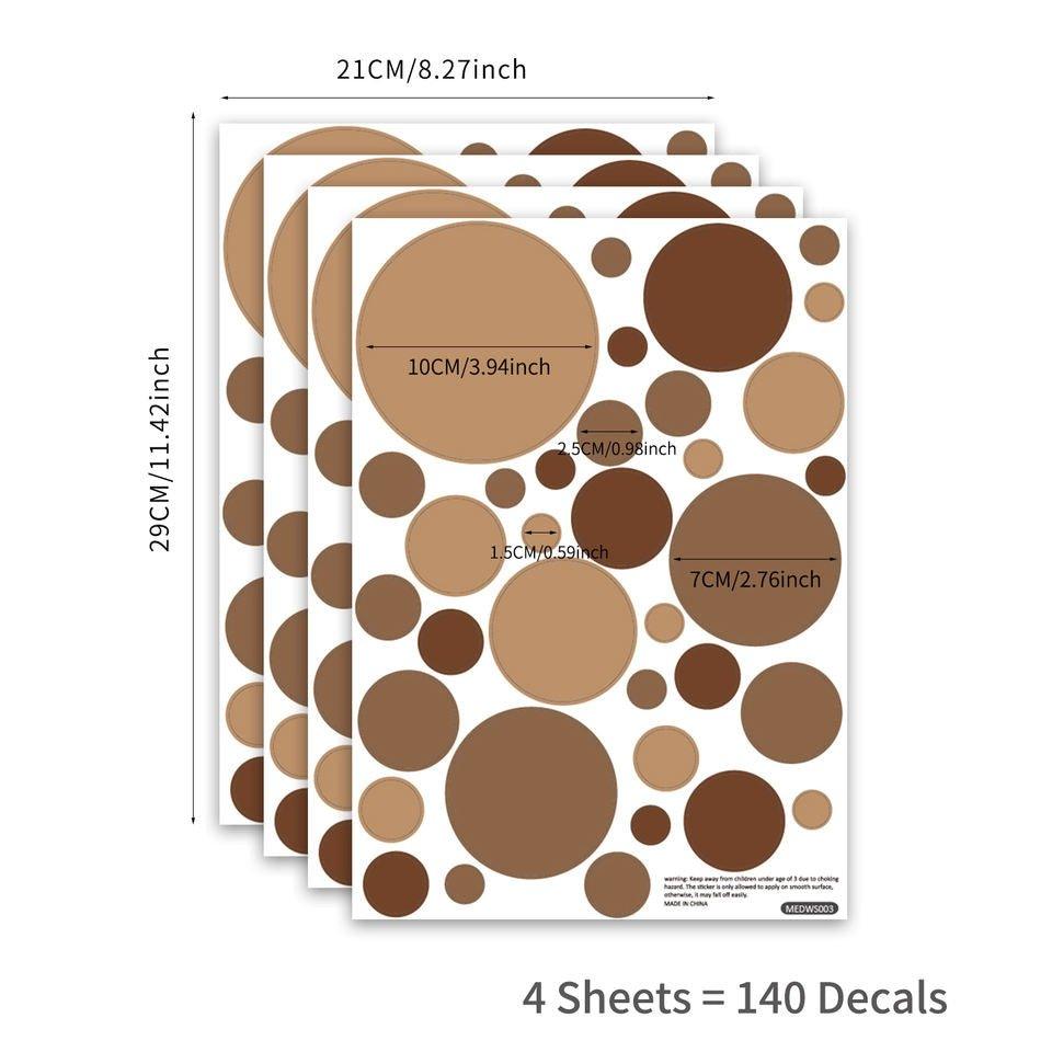 Brown Boho Polka Dots Removable Wall Stickers - Fansee Australia