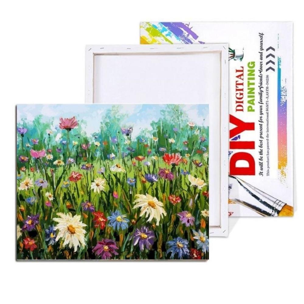 Colourful Flowers Paint By Numbers Kit (40x50cm Framed Canvas) - Fansee Australia