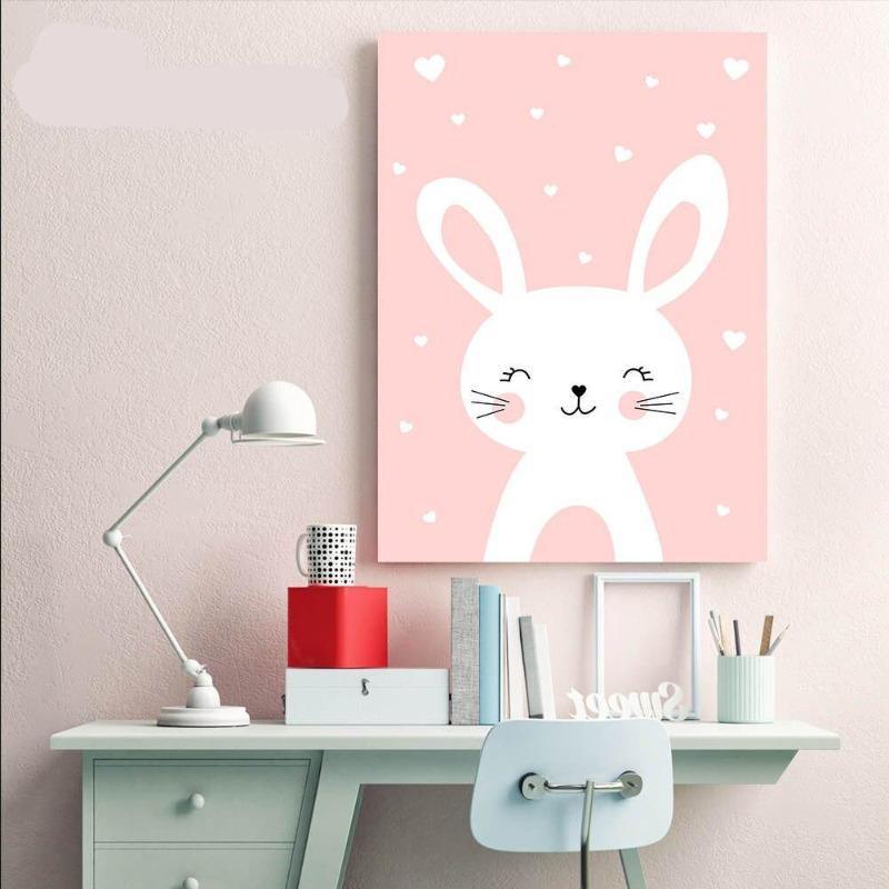 Cat & Rabbit Nursery Wall Art (Prints 50x70cm) - Fansee Australia