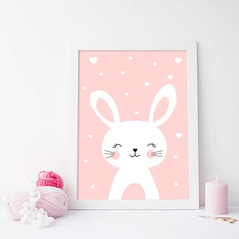 Cat & Rabbit Nursery Wall Art (Prints 50x70cm) - Fansee Australia