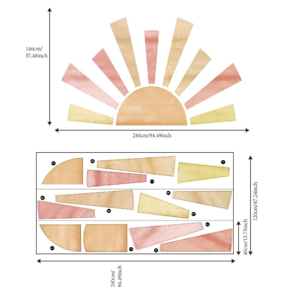 Boho Half Sun Large Fabric Wall Decals - Fansee Australia