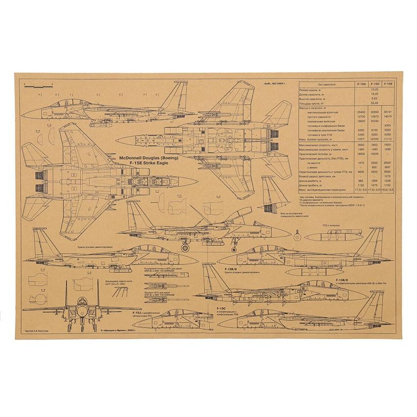 Fighter Jet Series Wall Art Kraft Paper Poster (50x35cm) - Fansee Australia