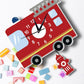 Fire Truck Nursery Room Wall Clock - artwallmelbourne