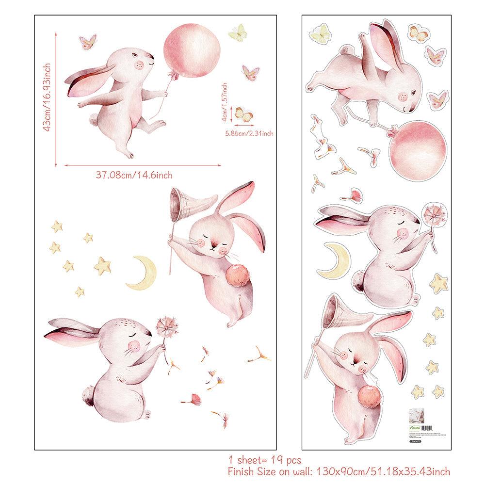 Fun Loving Bunnies Removable Wall Stickers For Nursery - artwallmelbourne