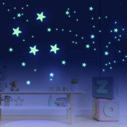 Glow In Dark Luminous Stars Wall Stickers - artwallmelbourne