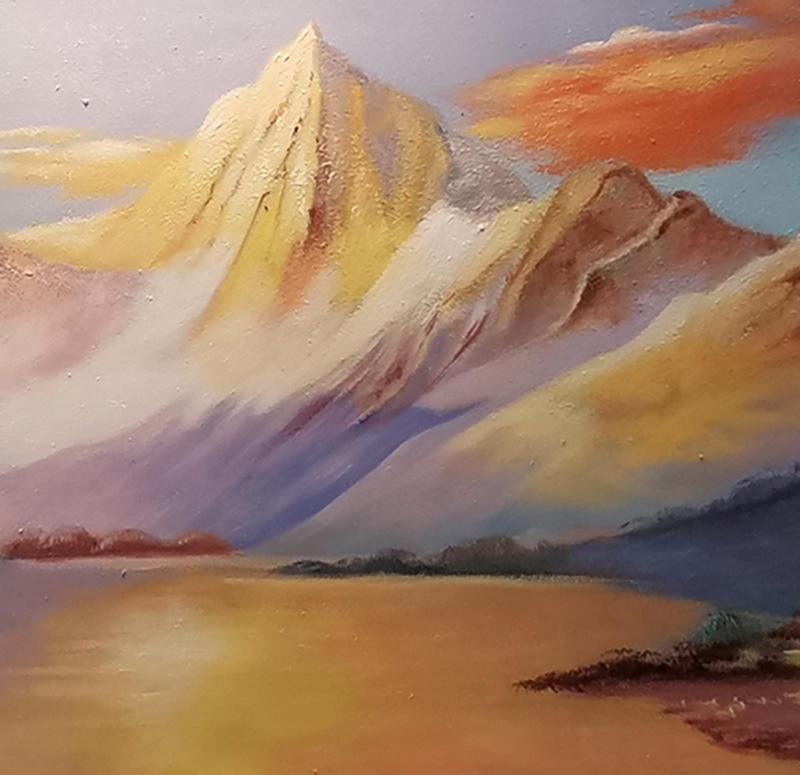 Stunning Mountain Ranges Ready To Hang Oil Painting - Fansee Australia