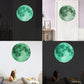 Glow In The Dark Luminous Moon 3D Wall Sticker - Green - Fansee Australia